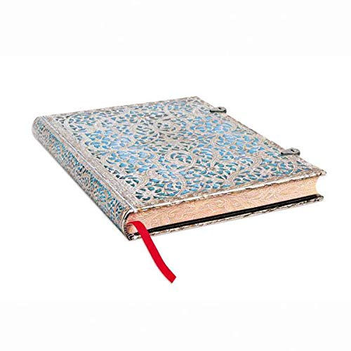 Maya Blue Ultra Lined Hardcover Journal, 240pg, 120GSM by Paperblanks (Silver Filigree Collection)