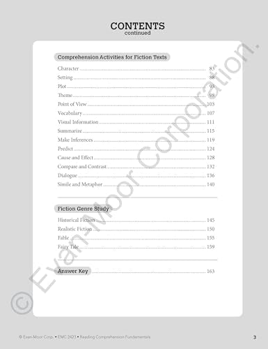 Evan-Moor Reading Comprehension Fundamentals, Grade 3