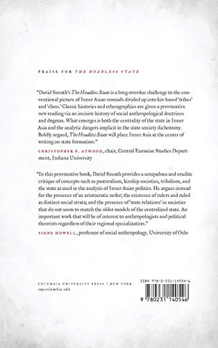 The Headless State: Aristocratic Orders, Kinship Society, and Misrepresentations of Nomadic Inner Asia