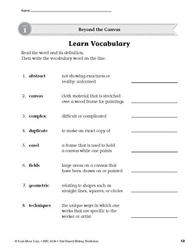 Text Based Writing, Grade 6