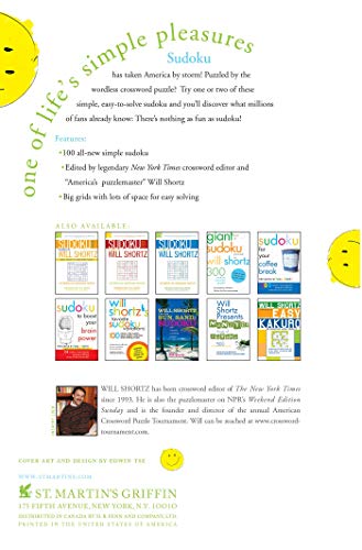 Will Shortz Presents Simple Sudoku Volume 1: 100 Wordless Crossword Puzzles