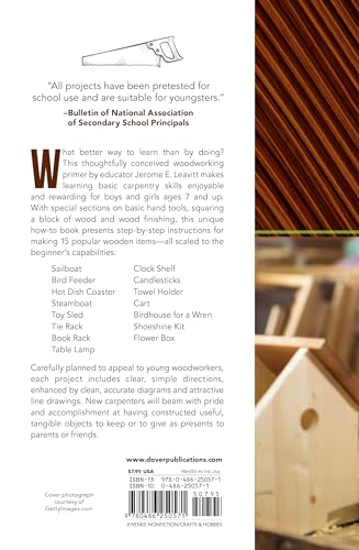 Easy Carpentry Projects for Children (Dover Children's Activity Books) — back cover