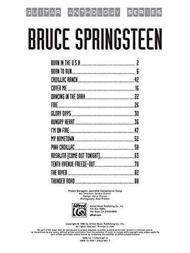 Bruce Springsteen -- Guitar Anthology: Authentic Guitar TAB (Guitar Anthology Series)
