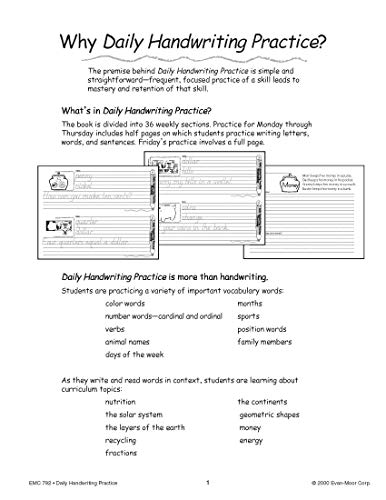 Evan-Moor Daily Handwriting Practice Modern Manuscript, Kindergarten-Grade 6, Homeschooling and Classroom Resource Workbook, Penmanship, Writing, Letter Placement, Spacing, Alphabet Synonyms
