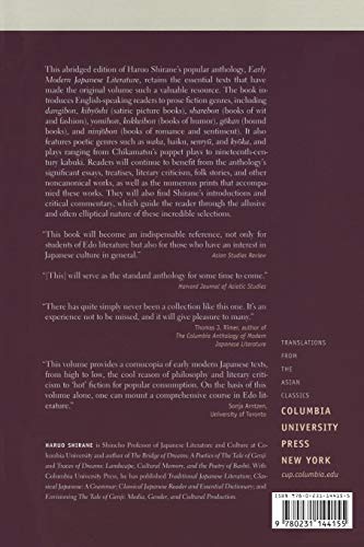 Early Modern Japanese Literature: An Anthology, 1600-1900 (Abridged Edition) (Translations from the Asian Classics (Paperback))