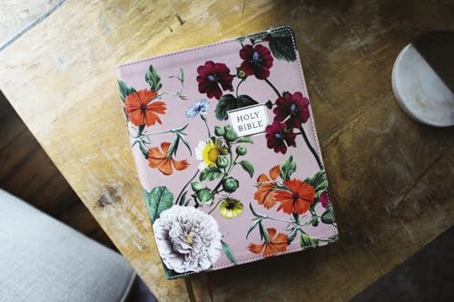 NIV, Artisan Collection Bible, Large Print, Leathersoft, Blush Floral, Red Letter, Comfort Print