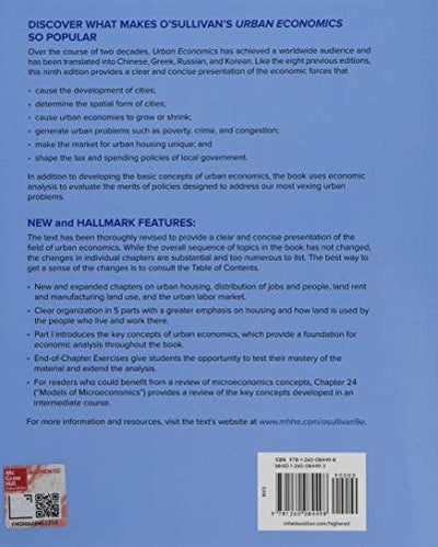 ISE Urban Economics by Arthur O'Sullivan