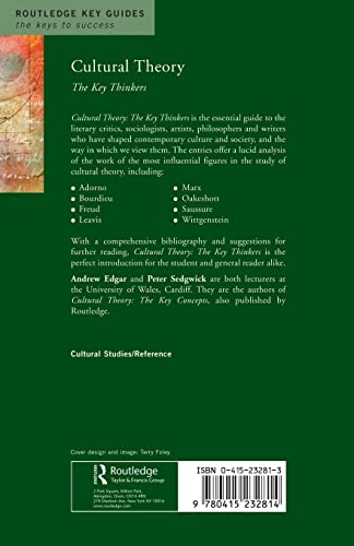 Cultural Theory: The Key Thinkers (Routledge Key Guides)