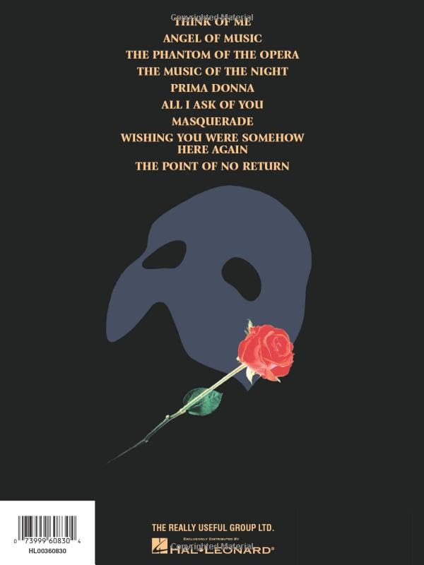 Phantom of the Opera - Souvenir Edition  Piano/Vocal Selections Songbook  9 Iconic Songs by Andrew Lloyd Webber  Broadway Musical Sheet Music for Piano, Voice and Guitar  Hal Leonard Music Book