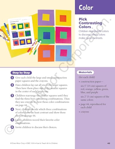 Evan-Moor How to Teach Art to Children, Grades 1-6, Learn and Use Elements of Art, Line, Shape, Color, Value, Texture, Form, & Space, Teaching Edition, Reproducible (Art Resources)