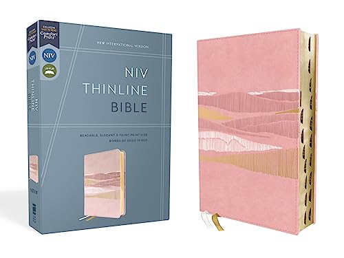 NIV, Thinline Bible, Leathersoft, Pink, Red Letter, Thumb Indexed, Comfort Print