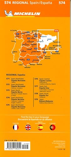 Michelin Spain: Northeast Catalonia, Aragon, Andorra, Map 574 (Maps/Regional (Michelin))