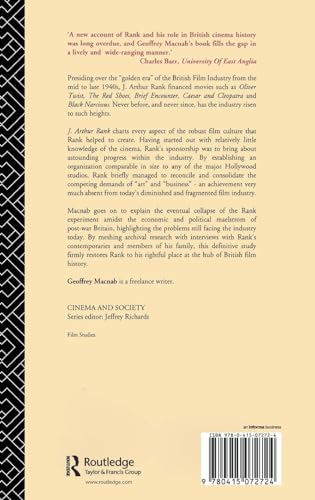 J. Arthur Rank and the British Film Industry (Cinema and Society)