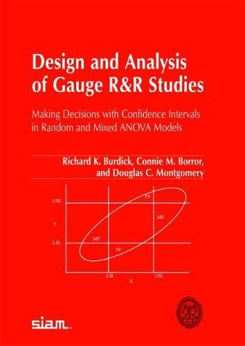 Design and Analysis of Gauge R and R Studies: Making Decisions with Confidence Intervals in Random and Mixed ANOVA Models (ASA-SIAM Series on Statistics and Applied Probability, Series Number 17)