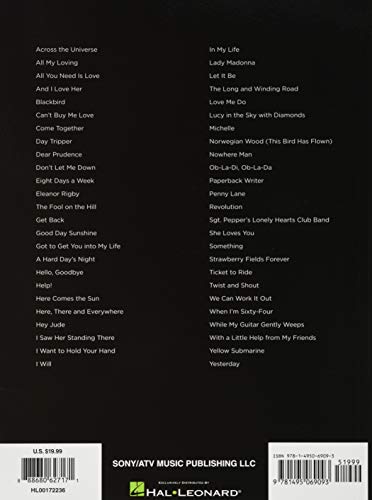 First 50 Songs by the Beatles You Should Play on the Piano - Easy Piano Songbook  Classic Rock Hits Including Hey Jude, Let It Be, Yesterday and More  Hal Leonard Sheet Music
