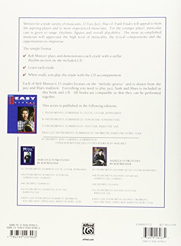 15 Easy Jazz, Blues & Funk Etudes: E-Flat Instruments (Instrumental Series) — back cover