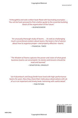 The Wisdom of Teams: Creating the High-Performance Organization — back cover