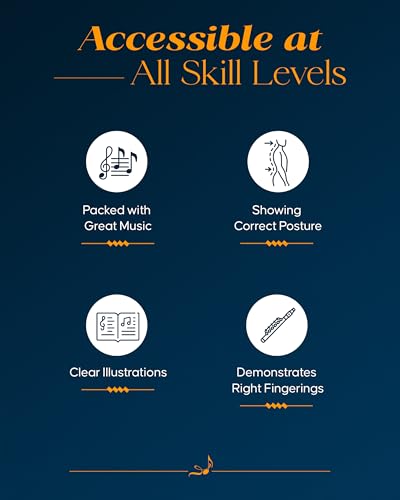 Beginner's Book for the Flute - Part One - Flute Sheet Music with Clear Illustrations - Flute Music Book to Learn Correct Posture and Fingerings