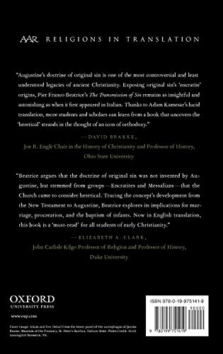 The Transmission of Sin: Augustine and the Pre-Augustinian Sources (AAR Religions in Translation)