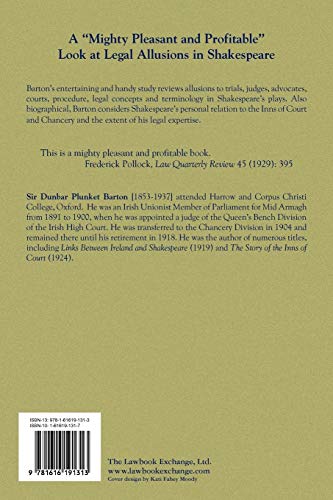 Shakespeare and the Law — back cover