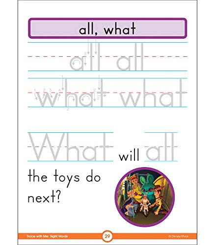 Disney Learning Toy Story 4 Trace With Me Wipe Clean Sight W