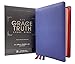 NIV, The Grace and Truth Study Bible (Trustworthy and Practical Insights), Premium Goatskin Leather, Blue, Premier Collection, Black Letter, Art Gilded Edges, Comfort Print