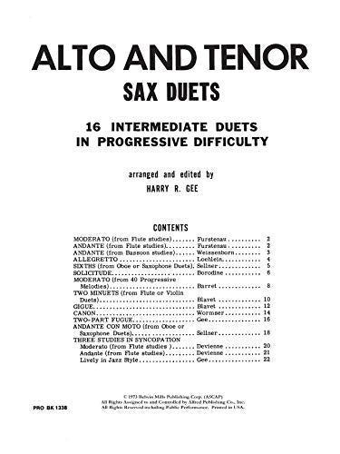 Alto and Tenor Sax Duets