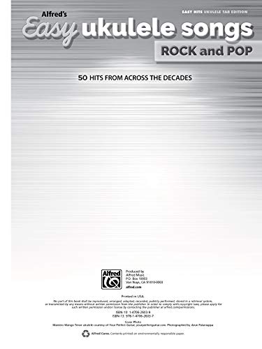 Alfred's Easy Ukulele Songs -- Rock & Pop: 50 Hits from Across the Decades