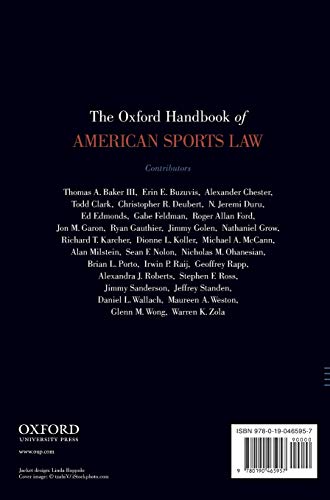 The Oxford Handbook of American Sports Law (Oxford Handbooks)