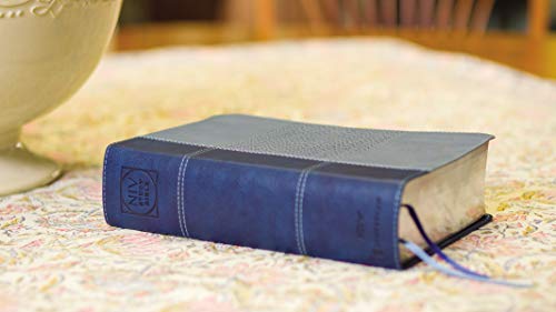 NIV Study Bible, Fully Revised Edition (Study Deeply. Believe Wholeheartedly.), Personal Size, Leathersoft, Navy/Blue, Red Letter, Comfort Print