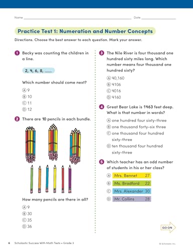 Scholastic Success with Math Tests Grade 3 Workbook