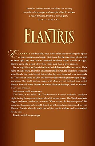 Elantris — back cover
