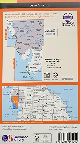 Lake District OS Explorer map OL6 The English Lakes - South Western area: Coniston, Ulverston & Barrow-in-Furness