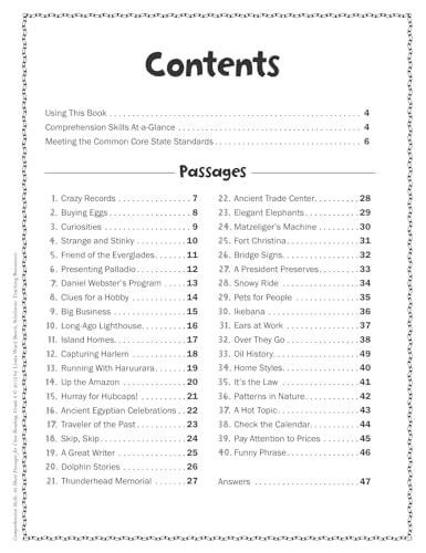 Comprehension Skills: Short Passages for Close Reading: Grade 6