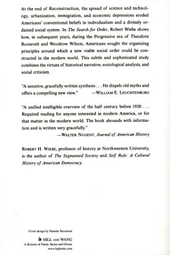 The Search for Order, 1877-1920