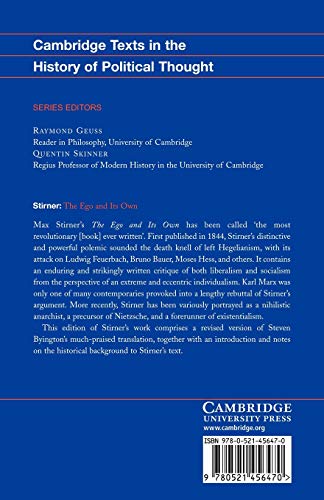 Stirner: The Ego and its Own (Cambridge Texts in the History of Political Thought)