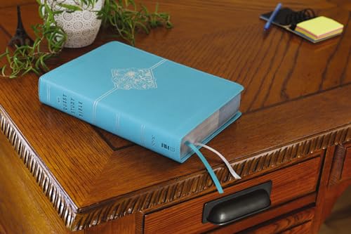 NIV, Quest Study Bible, Leathersoft, Teal, Thumb Indexed, Comfort Print: The Only Q and A Study Bible