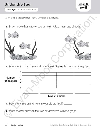 Evan-Moor Daily Higher-Order Thinking, Grade 2, Homeschooling and Classroom Resource Workbook, Brainteasers, Critical Thinking, Problem Solving, Logic Puzzles, Language Play, Drawing