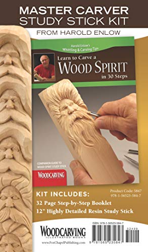 Wood Spirit Study Stick Kit (Learn to Carve Faces with Harold Enlow): Learn to Carve a Wood Spirit Booklet & Wood Spirit Study Stick (Fox Chapel Publishing) Hand-Cast Resin & Step-by-Step Instructions
