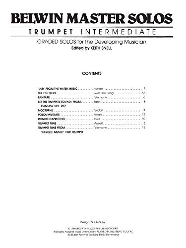 Belwin Master Solos (Trumpet), Vol 1: Intermediate (Belwin Master Solos, Vol 1)