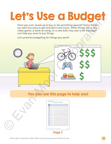 Evan-Moor Financial Literacy and Life Skills for Kids, Ages 10-11, Advanced Money Skills Workbook, Earning, Saving, Spending, and Using Credit Cards, Real-World Lessons and Activities
