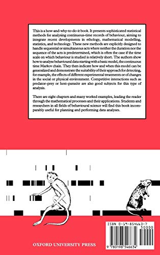 Statistical Analysis of Behavioural Data: An Approach Based on Time-structured Models