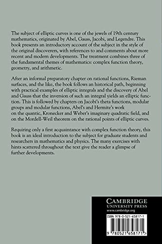 Elliptic Curves: Function Theory, Geometry, Arithmetic