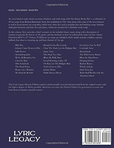 The Shanty Book - Part 1 (Lyric Legacy Historic Edition): A Classic Collection of Sailor Sea Songs, Chanteys, and Work Tunes