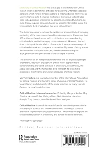 Dictionary of Critical Realism (Critical Realism: Interventions (Routledge Critical Realism))