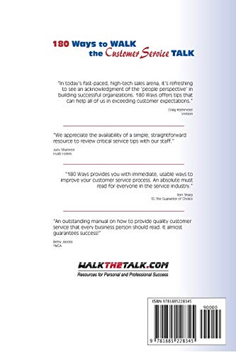 180 Ways to Walk The Customer Service Talk — back cover