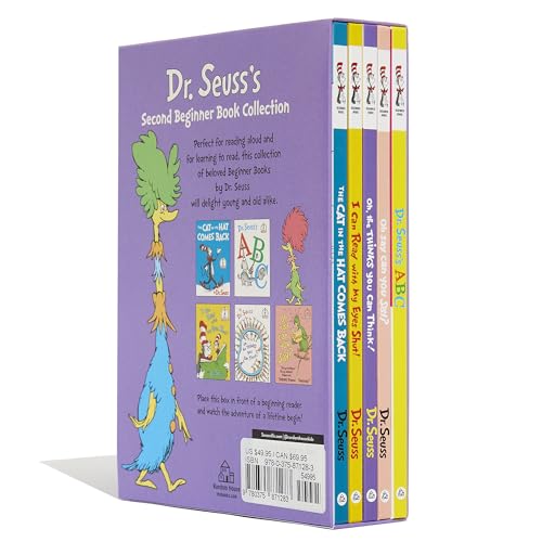 Dr. Seuss's Second Beginner Book Boxed Set Collection: The Cat in the Hat Comes Back; Dr. Seuss's ABC; I Can Read with My Eyes Shut!; Oh, the Thinks You Can Think!; Oh Say Can You Say?