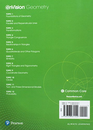 Envision Aga Common Core Student Edition Geometry Grade 9/10