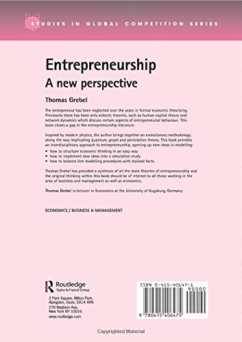 Entrepreneurship (Routledge Studies in Global Competition)