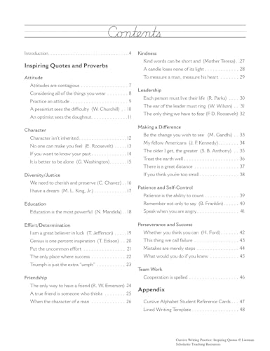 Cursive Writing Practice: Inspiring Quotes: Reproducible Activity Pages With Motivational and Character-Building Quotes That Make Handwriting Practice Meaningful